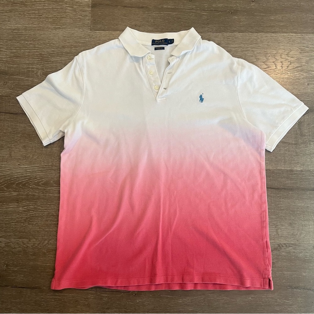 Polo Ralph Lauren White & Pink Large Classic Fit